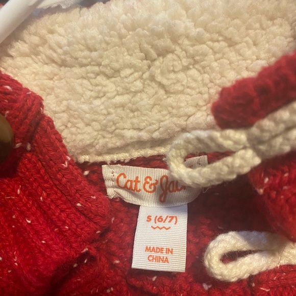 Boys cat and Jack red sweater with toggle buttons - Picture 2 of 2